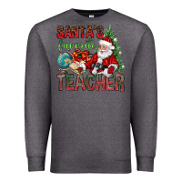 Charcoal Heather Santa's Favorite Teacher Premium Sweatshirt - BundleAndBundleShop