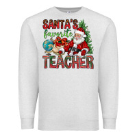 Oatmeal Heather Santa's Favorite Teacher Premium Sweatshirt - BundleAndBundleShop