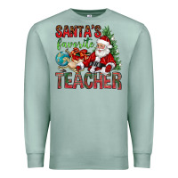 Seafoam Santa's Favorite Teacher Premium Sweatshirt - BundleAndBundleShop