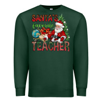 Sports Green Santa's Favorite Teacher Premium Sweatshirt - BundleAndBundleShop