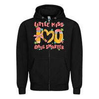 Black little miss 100 days smarter Zipper Hoodie - MaliasSmallBusiness