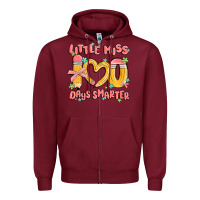 Burgundy little miss 100 days smarter Zipper Hoodie - MaliasSmallBusiness