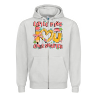 Dove Grey little miss 100 days smarter Zipper Hoodie - MaliasSmallBusiness