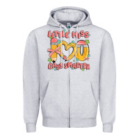 Heather Grey little miss 100 days smarter Zipper Hoodie - MaliasSmallBusiness