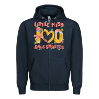 Navy little miss 100 days smarter Zipper Hoodie - MaliasSmallBusiness