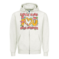 Oatmeal Heather little miss 100 days smarter Zipper Hoodie - MaliasSmallBusiness