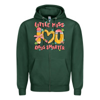 Sports Green little miss 100 days smarter Zipper Hoodie - MaliasSmallBusiness