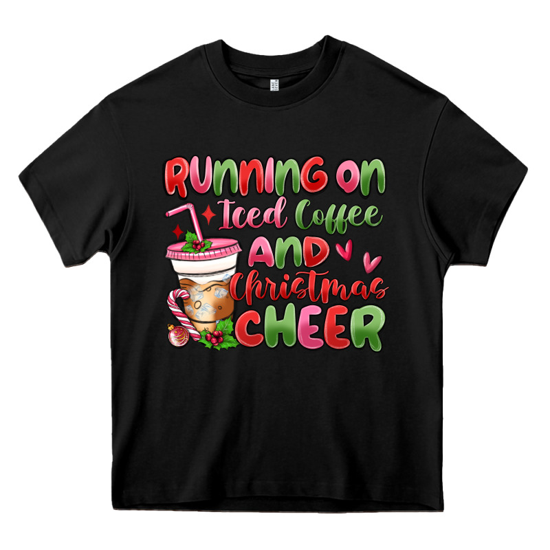 Running On Iced Coffee And Christmas Cheer Heavy Core Tee by MaliasSmallBusiness | Teevron