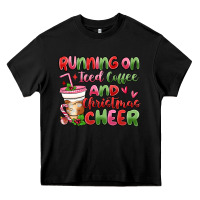 Black running on iced coffee and christmas cheer Heavy Core Tee - MaliasSmallBusiness