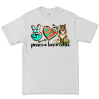 Dove Grey peace love collie Premium Tee - texasbilliewilder