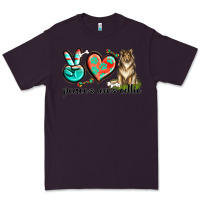 Plum peace love collie Premium Tee - texasbilliewilder