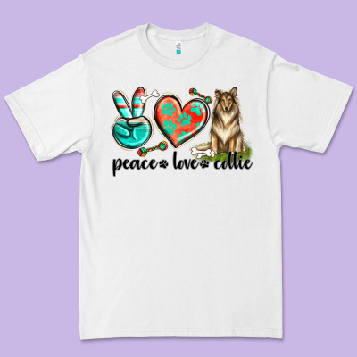 Premium Tee peace love collie