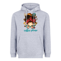 Heather Grey coffee please messy bun with coffee bean bbs Heavyweight Hoodie - BundleAndBundleShop