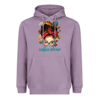 Lavender coffee please messy bun with coffee bean bbs Heavyweight Hoodie - BundleAndBundleShop