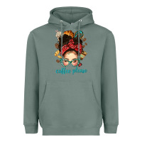 Sage coffee please messy bun with coffee bean bbs Heavyweight Hoodie - BundleAndBundleShop