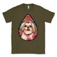 Army Green shih tzu teardrop earrings Classic Tee - Artiststas