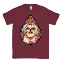 Burgundy shih tzu teardrop earrings Classic Tee - Artiststas