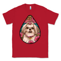 Red shih tzu teardrop earrings Classic Tee - Artiststas