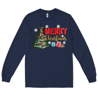 Navy merry christmas tree Long Sleeve Tee - AdoDesignShop