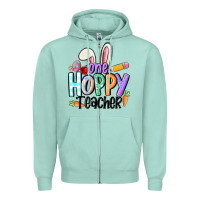Seafoam one hoppy teacher Zipper Hoodie - MaliasSmallBusiness