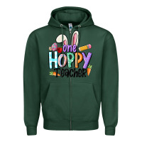 Sports Green one hoppy teacher Zipper Hoodie - MaliasSmallBusiness