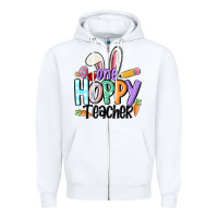 White one hoppy teacher Zipper Hoodie - MaliasSmallBusiness