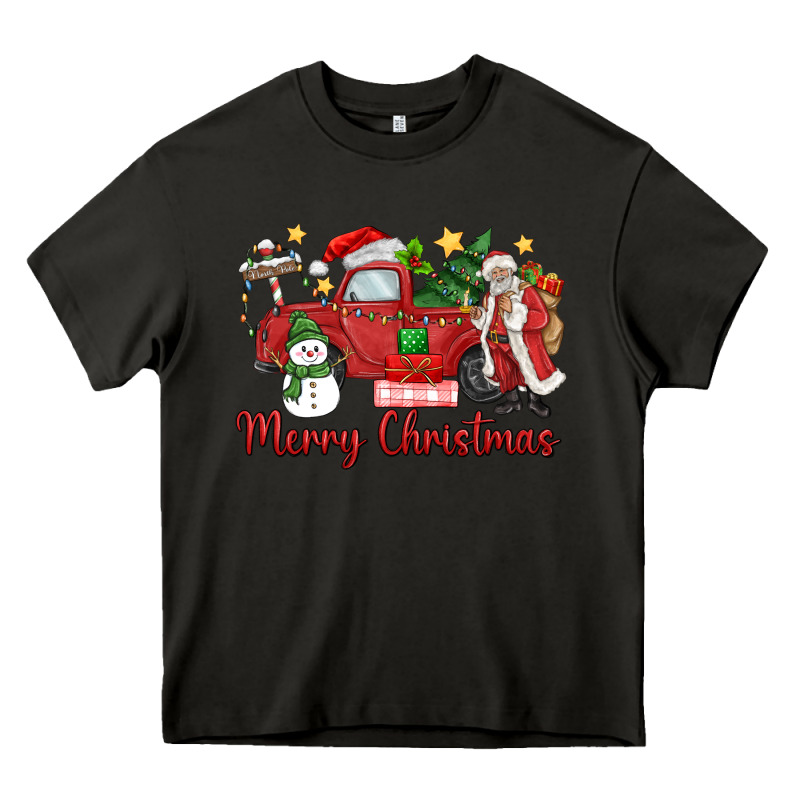 Merry Christmas Truck Heavy Core Tee by MaliasSmallBusiness | Teevron