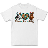 White peace love cowboy Premium Tee - texasbilliewilder