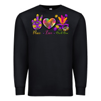 Black Peace Love Mardi Gras Premium Sweatshirt - BundleAndBundleShop