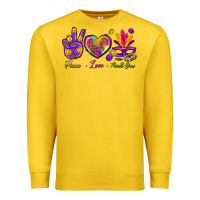 Lemon Peace Love Mardi Gras Premium Sweatshirt - BundleAndBundleShop