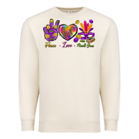 Sandshell Peace Love Mardi Gras Premium Sweatshirt - BundleAndBundleShop