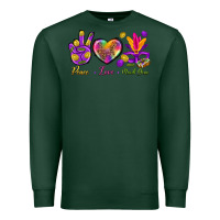 Sports Green Peace Love Mardi Gras Premium Sweatshirt - BundleAndBundleShop