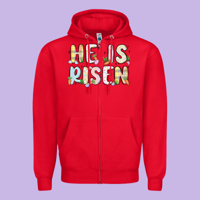He Is Risen Zipper Hoodie Designed By Maliassmallbusiness