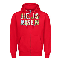 Red he is risen Zipper Hoodie - MaliasSmallBusiness
