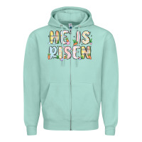 Seafoam he is risen Zipper Hoodie - MaliasSmallBusiness