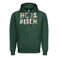 Sports Green he is risen Zipper Hoodie - MaliasSmallBusiness
