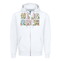 White he is risen Zipper Hoodie - MaliasSmallBusiness