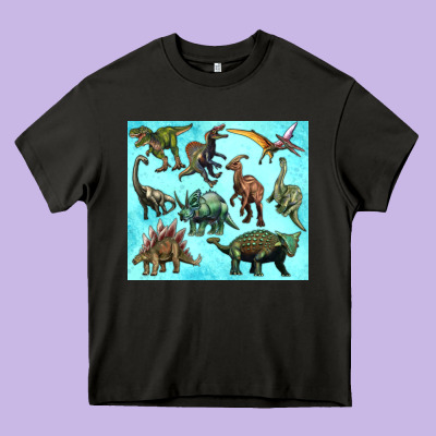 Dinosaurs Tumbler Heavy Core Tee Designed By Artiststas