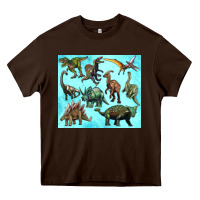 Chocolate Brown dinosaurs tumbler Heavy Core Tee - Artiststas