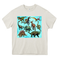 Cream dinosaurs tumbler Heavy Core Tee - Artiststas