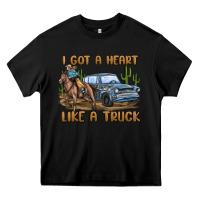 Black i got a heart like a truck Heavy Core Tee - MaliasSmallBusiness