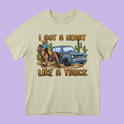 I Got A Heart Like A Truck Heavy Core Tee Designed By Maliassmallbusiness