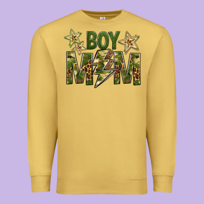 Boy Mom Premium Sweatshirt Designed By Bundleandbundleshop