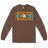 Chestnut mom goat sunflowers license plate Long Sleeve Tee - Artiststas