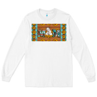 White mom goat sunflowers license plate Long Sleeve Tee - Artiststas