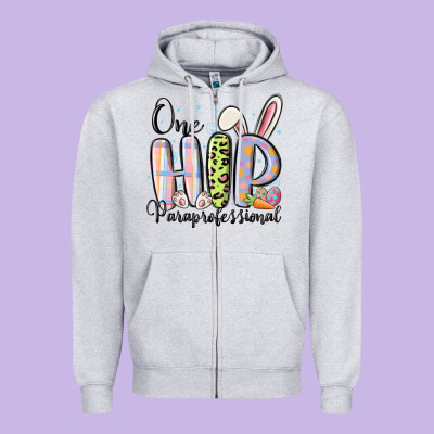 One Hip Paraprofessional Zipper Hoodie Designed By Maliassmallbusiness