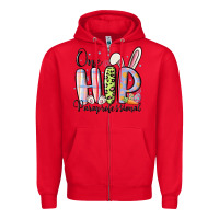 Red one hip paraprofessional Zipper Hoodie - MaliasSmallBusiness