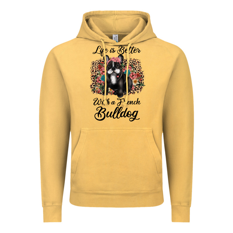 Life Is Better With A French Bulldog Vintage Hoodie by JahusDesignShop | Teevron