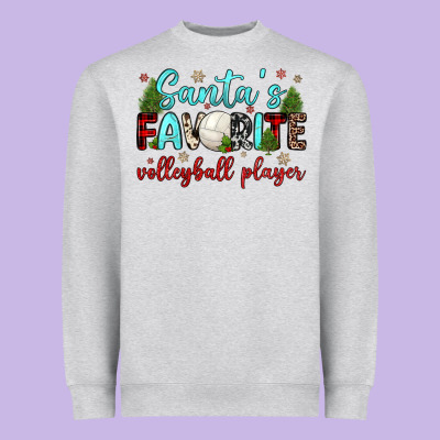 Santa S Favorite Volleyball Player Heavyweight Sweatshirt Designed By Jahusdesignshop