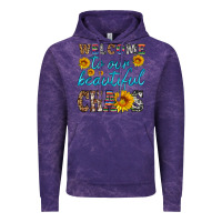 Cloud Purple welcome to our beautiful chaos Vintage Hoodie - HRA Design Shop